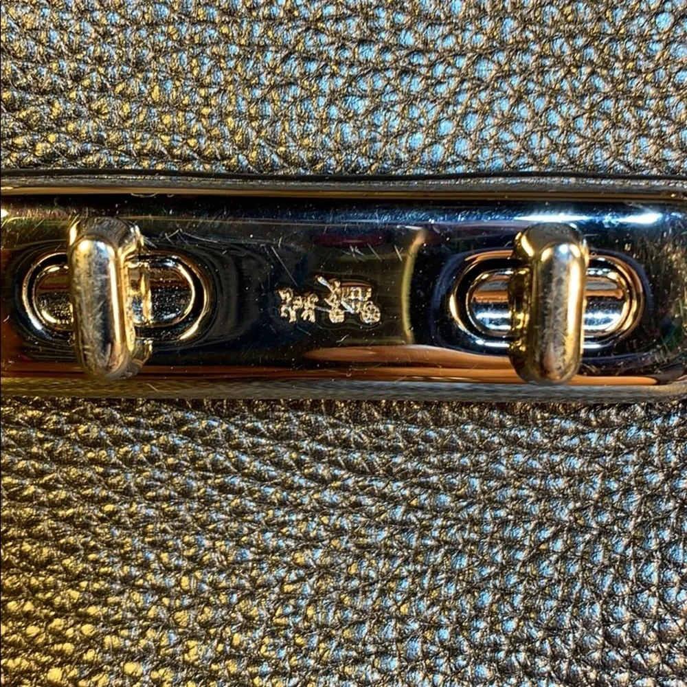 Coach leather gunmetal pocketbook EUC no strap